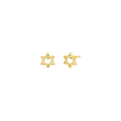 Solid Star Of David Stud Earring Gold One Size Pair