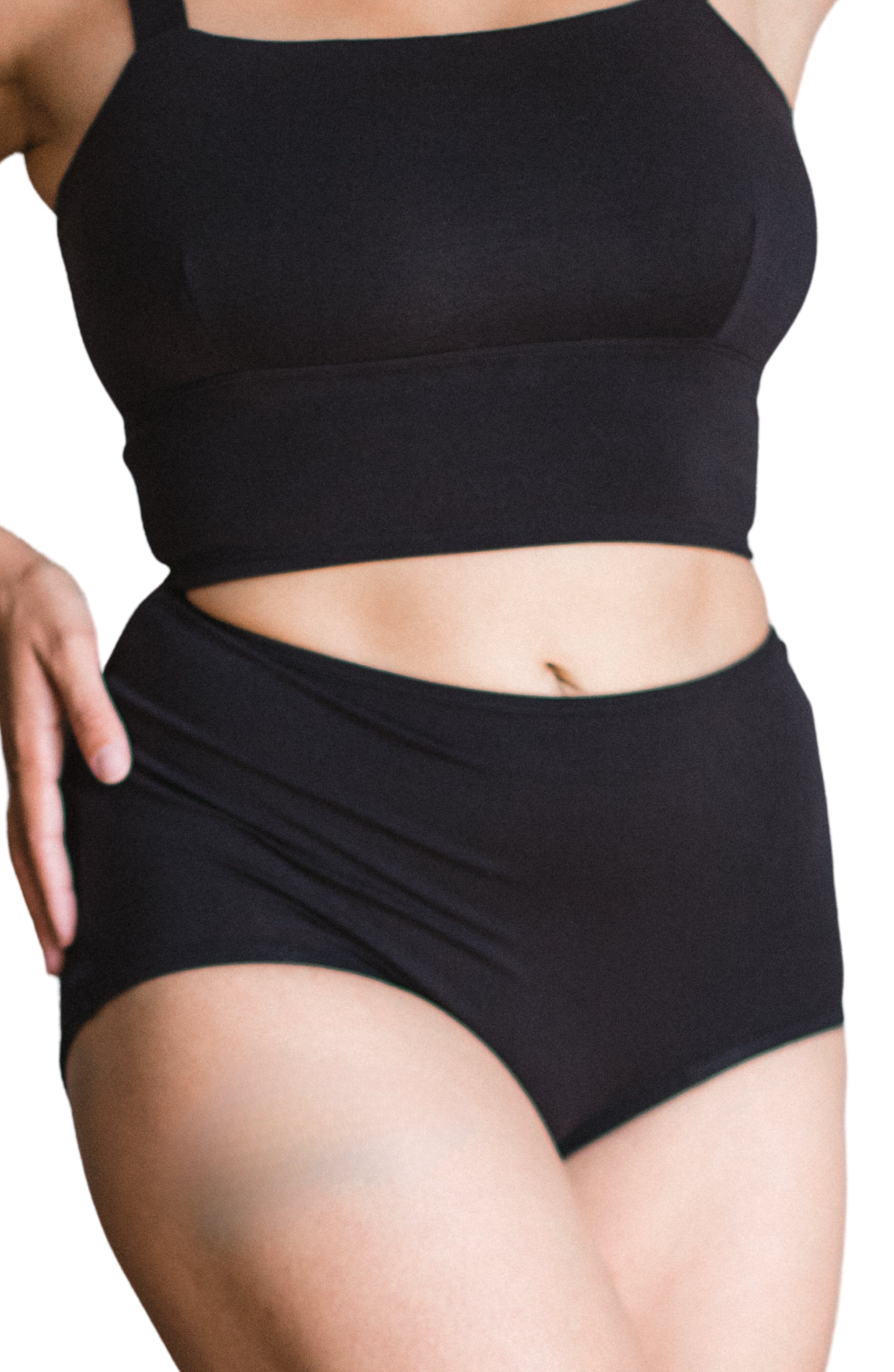 High-Rise Ultra Soft Sustainable Briefs, Black / Black, hi-res image number 0