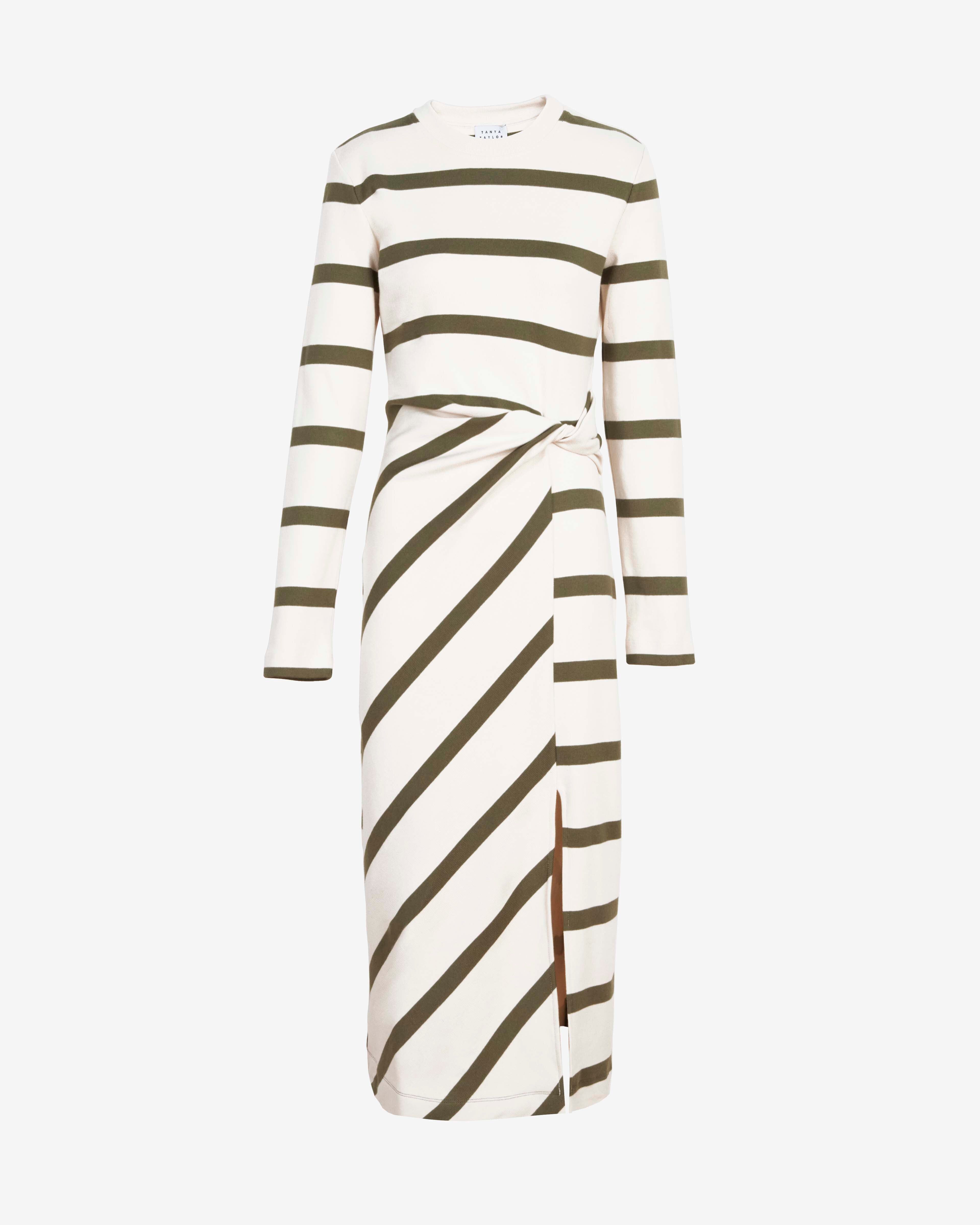 Cody Dress, CreamFern Wide Stripe / Cream, alternate image number 4
