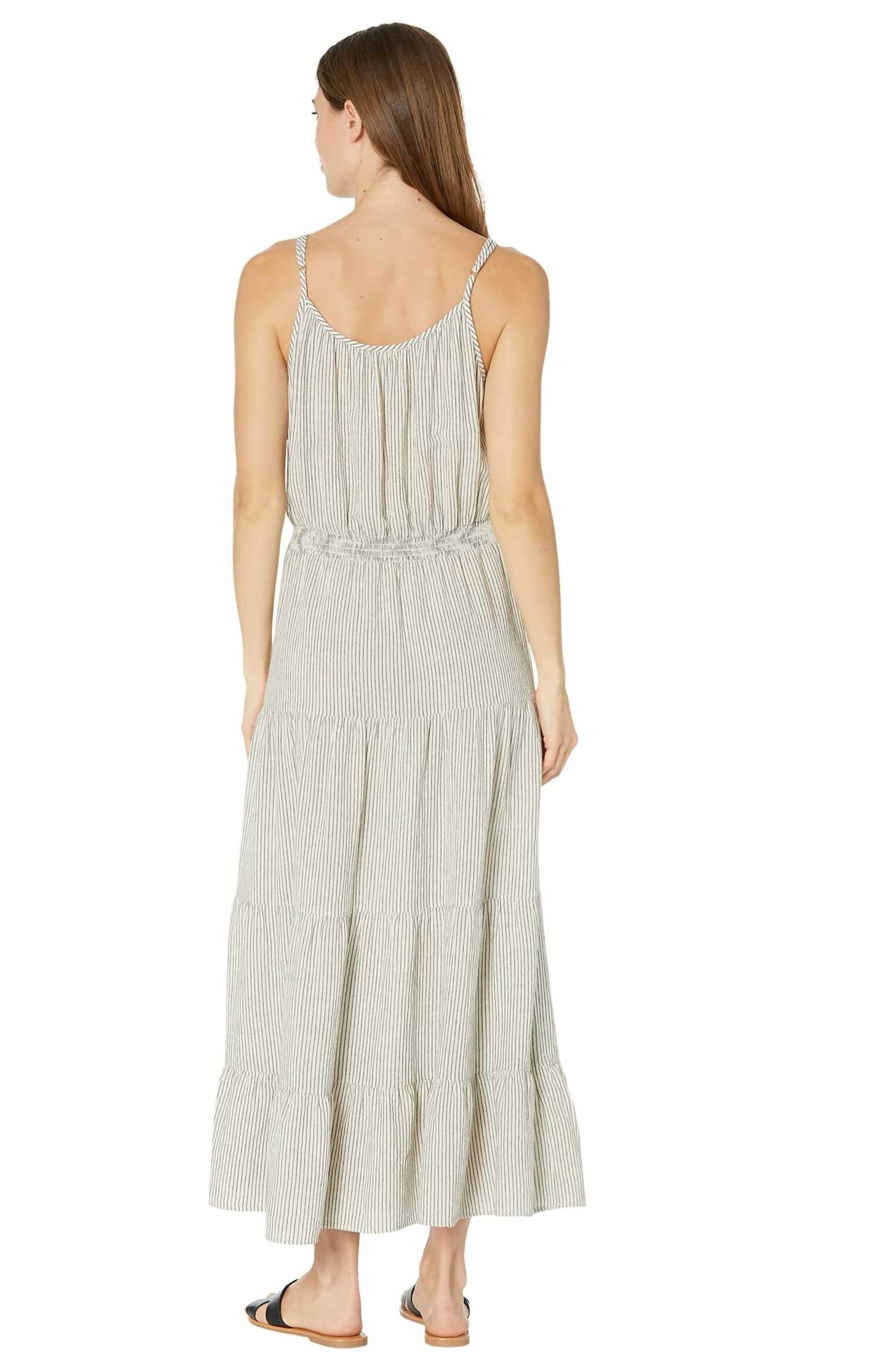 LINEN LUNA MAXI IN BLACK STRIPE, , alternate image number 5