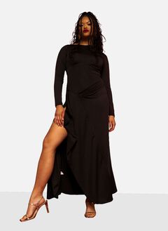 Bell Adjustable Waist Maxi Dress with Side Slit