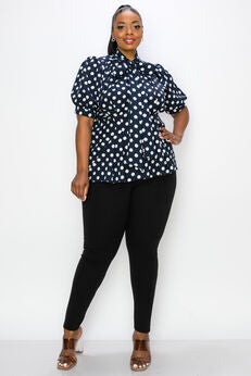 MINNIE POLKA DOT TIE NECK BLOUSE