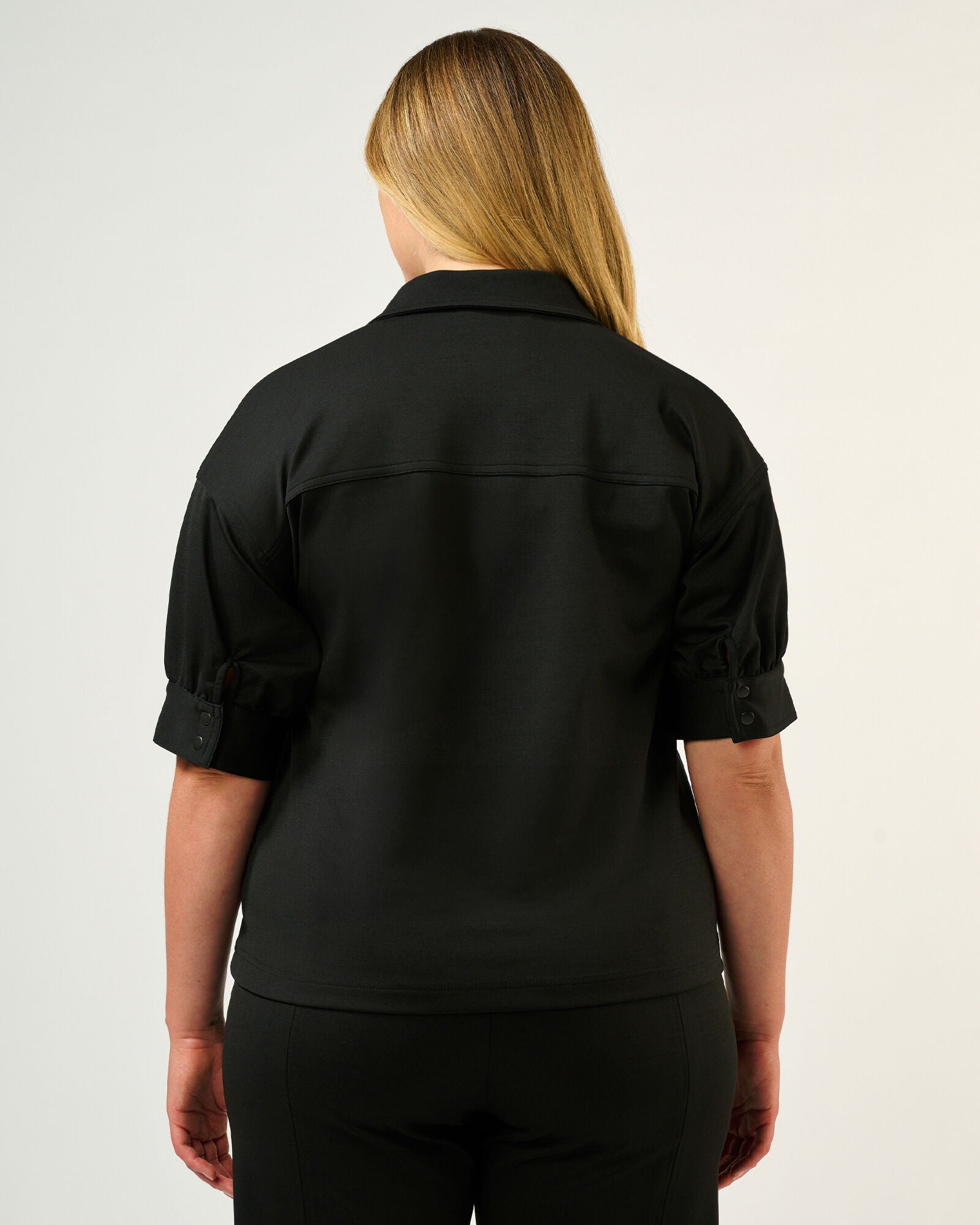 Jolene Short Sleeve Relaxed Top, Black / Black, alternate image number 3