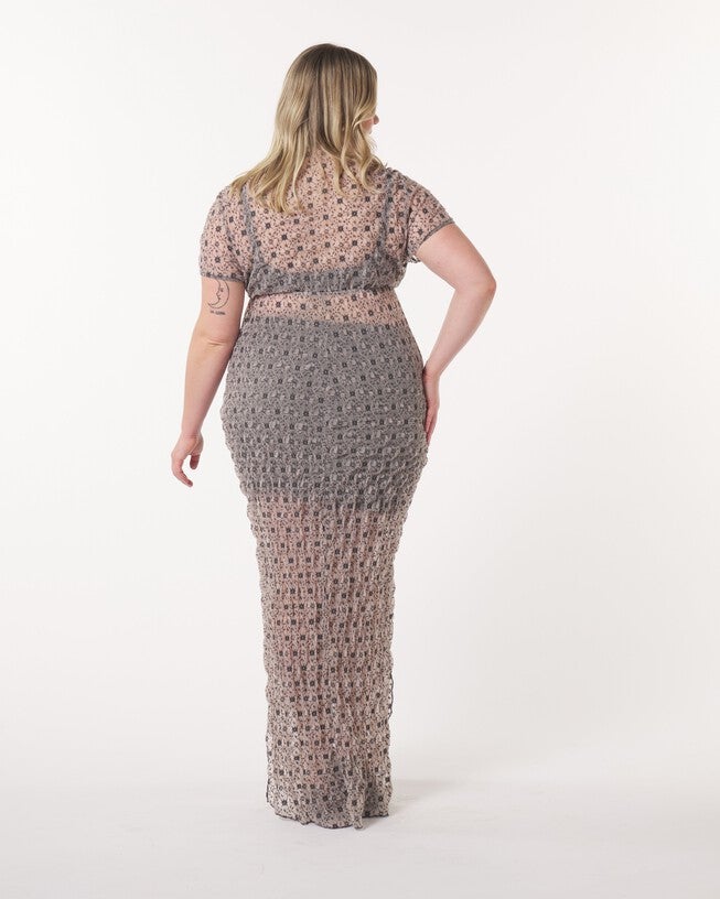 Daisy Maxi Dress in Lace Mesh, Lace Mesh / Black, alternate image number null