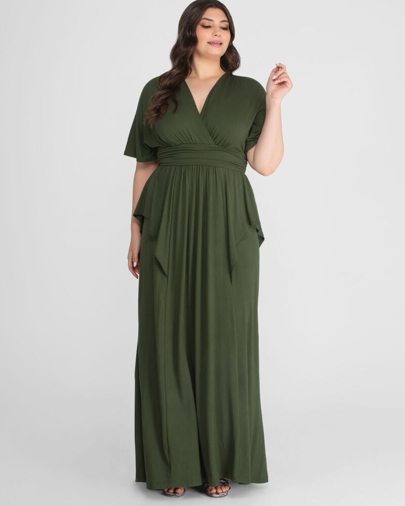 Indie Flair Maxi Dress, OLIVE / Olive Green, alternate image number 3