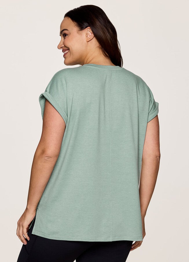 Plus Everyday V-Neck Tunic, Sea Glass / Sage Green, alternate image number 1
