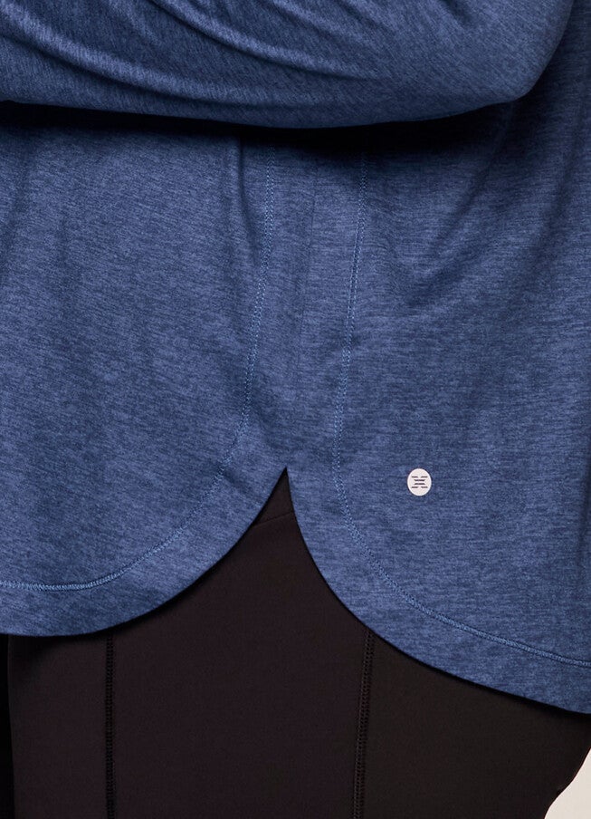 Studio Breathe Super Soft Hoodie Tunic, Blue / Light Blue, alternate image number null