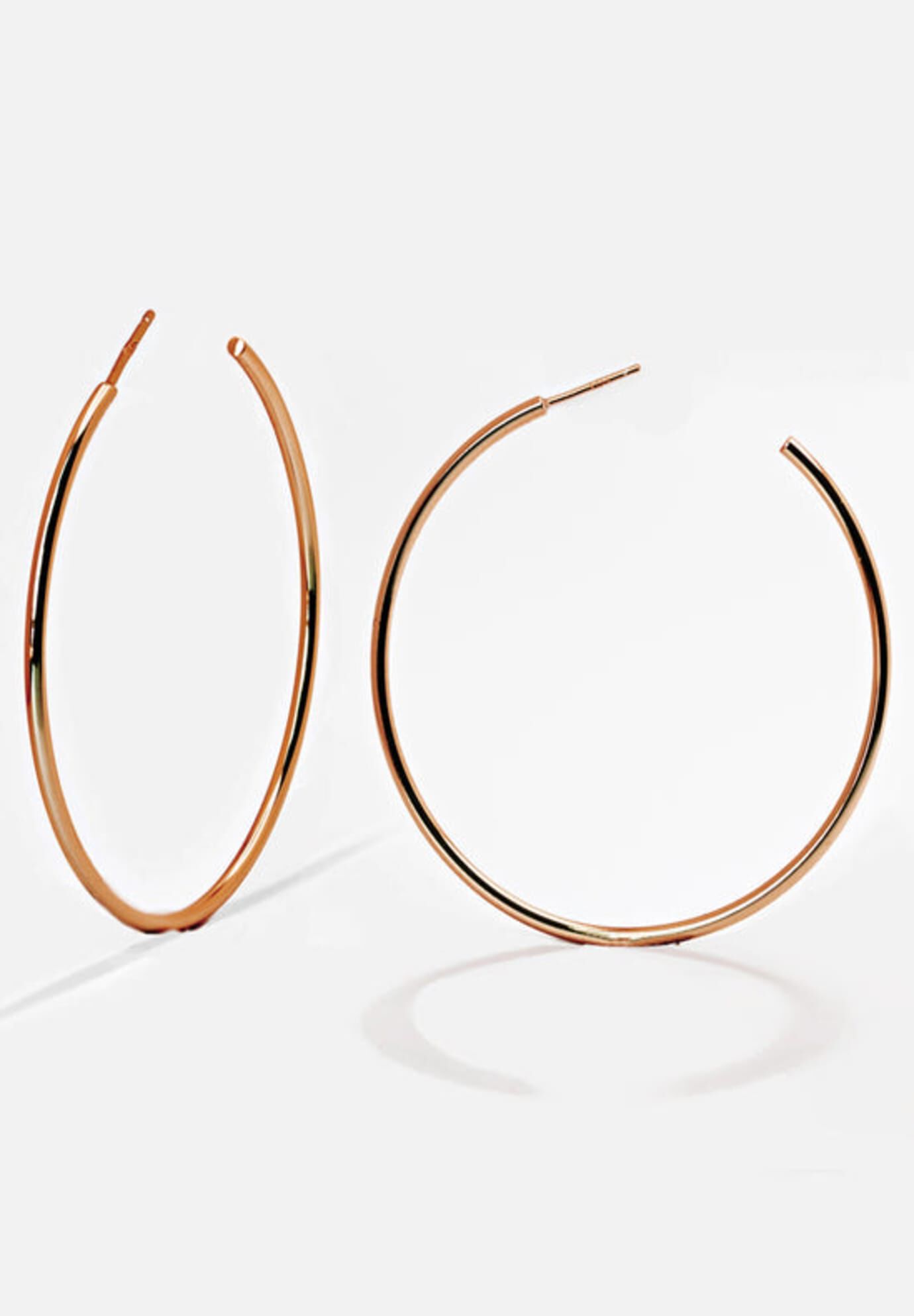 PERFECT Hoop Earrings, Rose Gold / Pink, alternate image number 4
