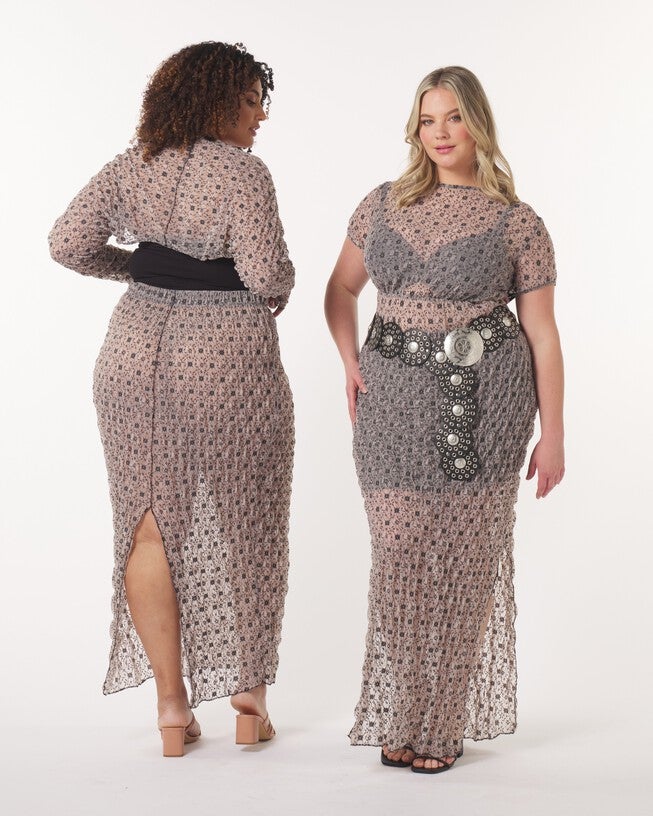 Daisy Maxi Dress in Lace Mesh, Lace Mesh / Black, alternate image number null