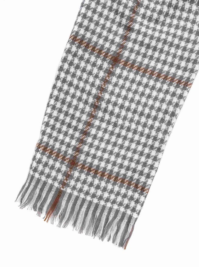 Mixed Patten Soft Tweed Scarves Grey, , alternate image number null