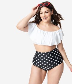 White Ruffle Swim Top