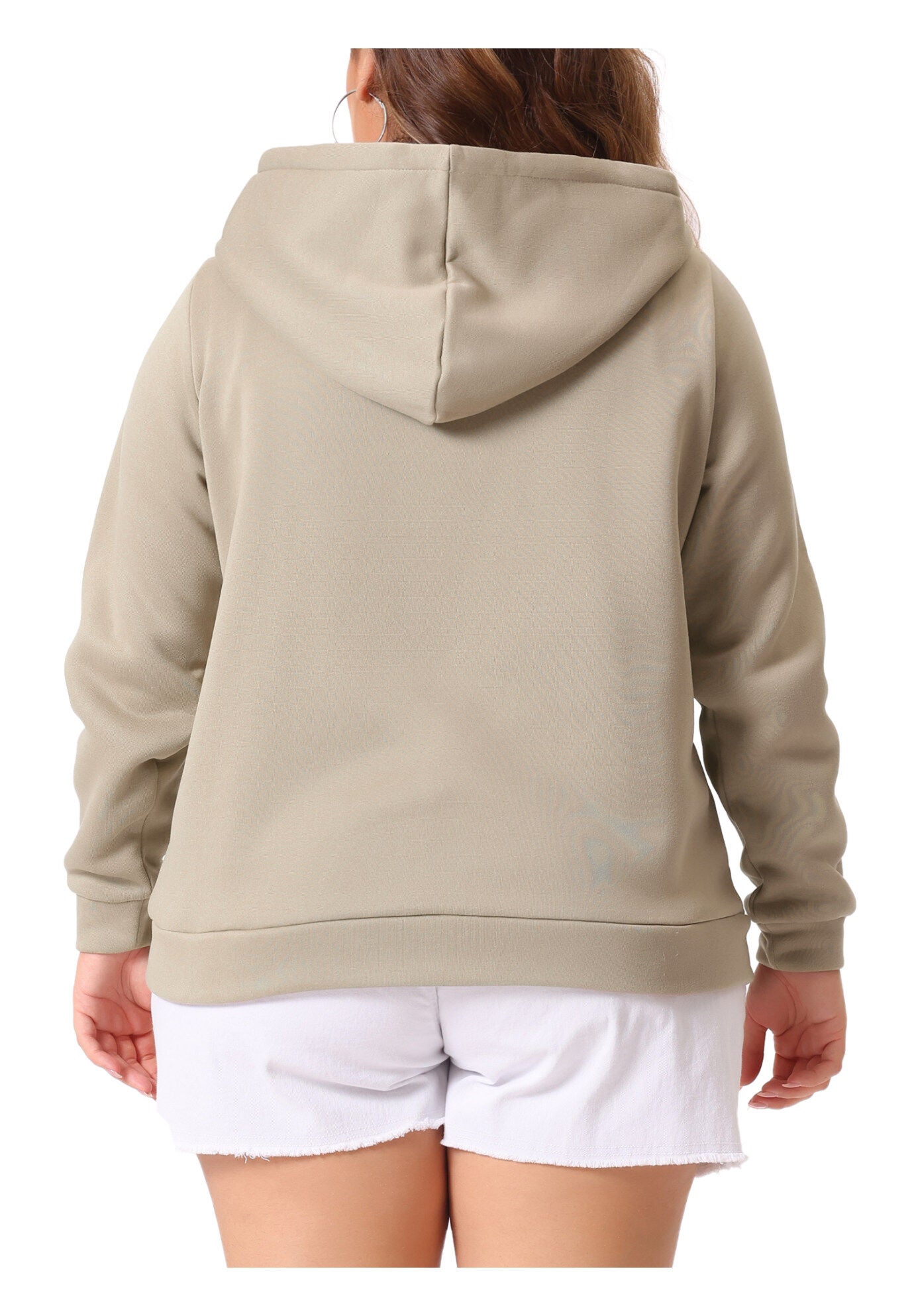 HOODIES FULL ZIP UP LONG SLEEVE SWEATSHIRT JACKET, Khaki / Beige, alternate image number 3