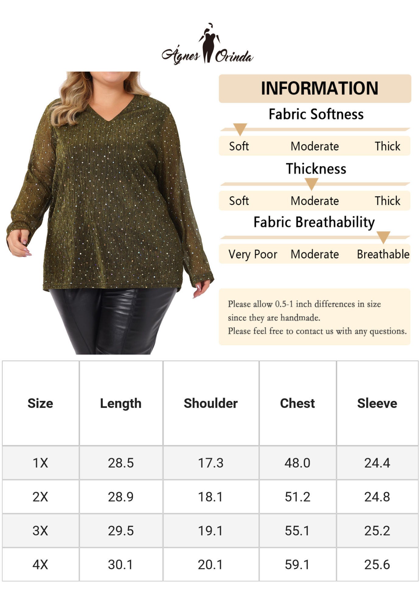 LONG SLEEVE GLITTER SPARKLE TOP, Gold / Gold, alternate image number 4