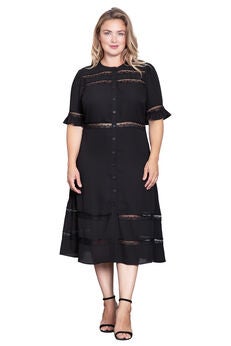 Lace Detailing Trim Dress