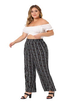 STRIPE BOHO WIDE LEG PAPER BAG PALAZZO PANTS
