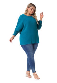 Chiffon Top Batwing Ruffle Long Sleeve Loose T-Shirt Blouse
