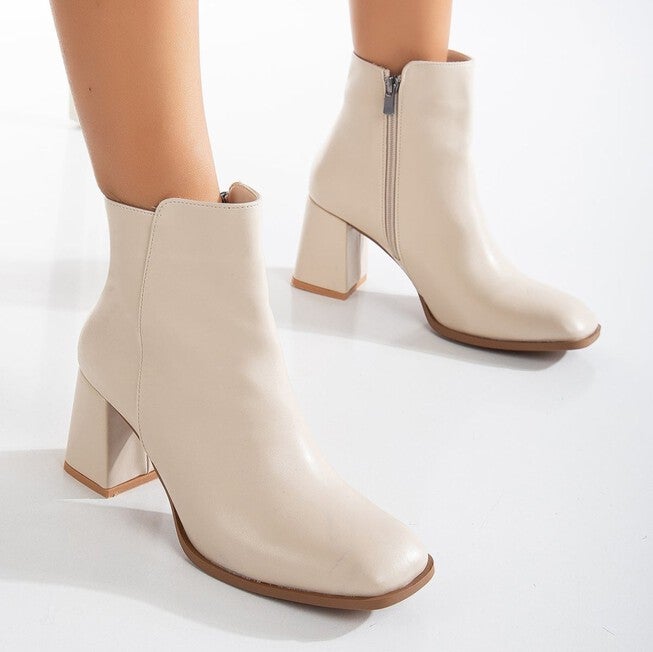 NADINE - BEIGE ANKLE BOOTS, BEIGE / Beige, alternate image number 2
