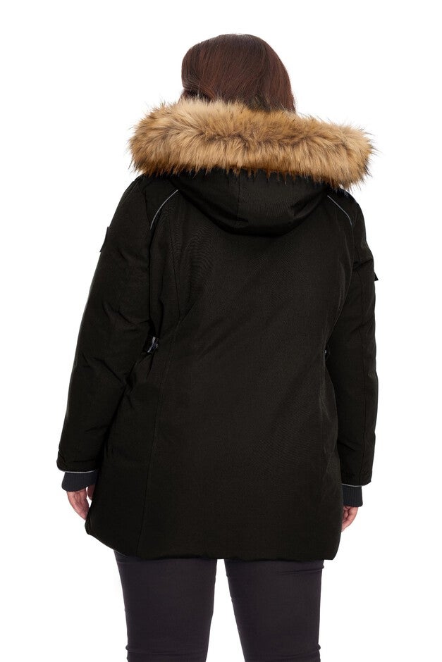 GLACIER | Vegan Down Recycled Parka Winter Jacket, Black / Black, alternate image number 2