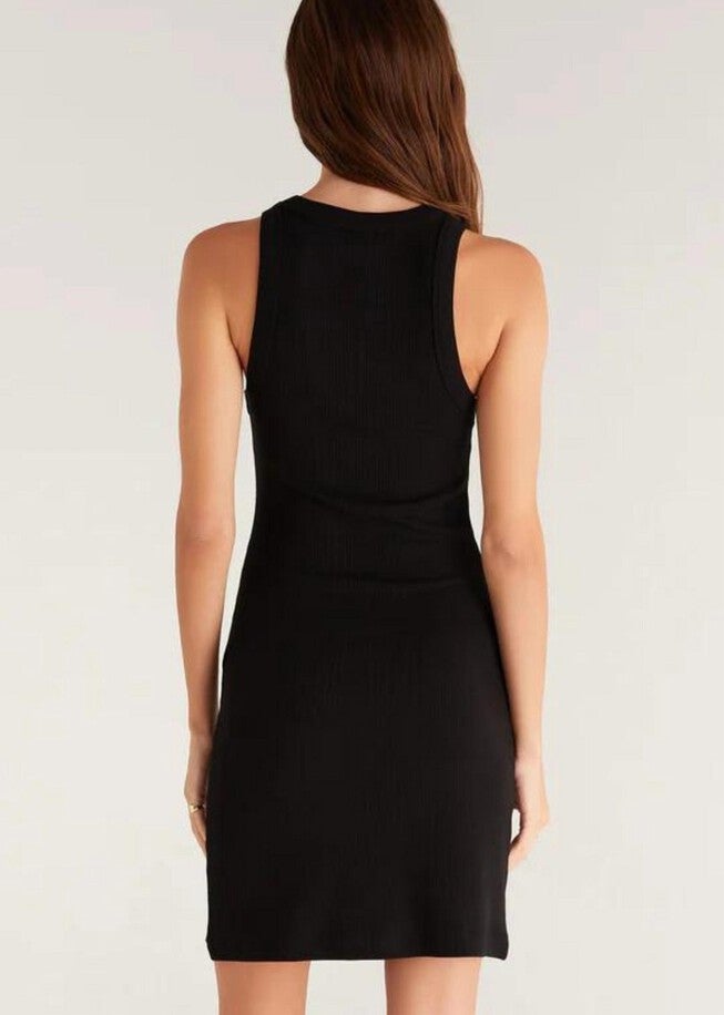 CAROLINA RIB MINI DRESS IN BLACK, , alternate image number 7