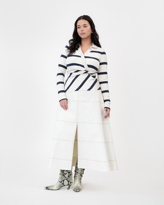 Ellicot Top, CreamMaritime Blue Wide Stripe / Cream, hi-res image number 0