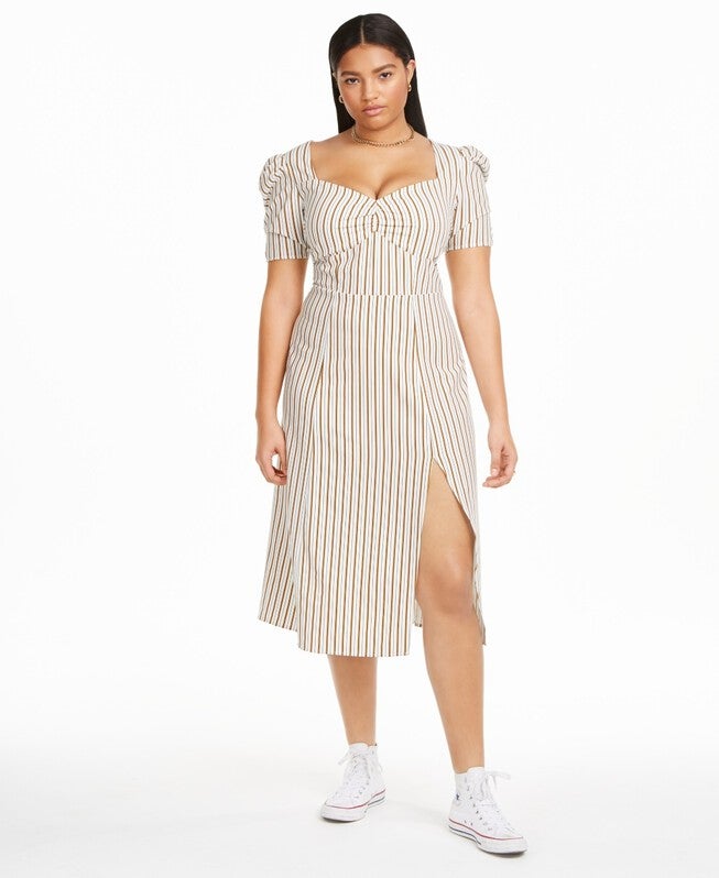 Danielle Bernstein Women's Plus Size Slip Maxi Dress Beige Size 18W, Beige / Beige, hi-res image number 0