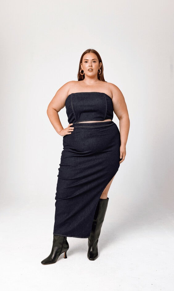 Isabella Dress Denim, Denim / Dark Wash, hi-res image number 0