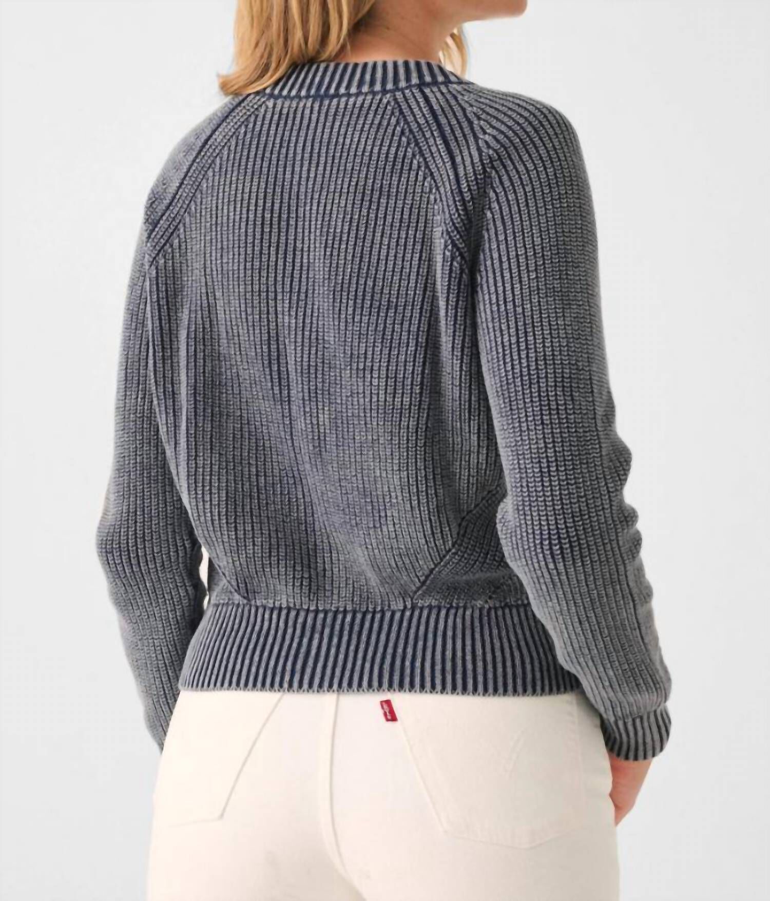 SUNWASHED FISHERMAN CARDIGAN IN NAVY, , alternate image number 4