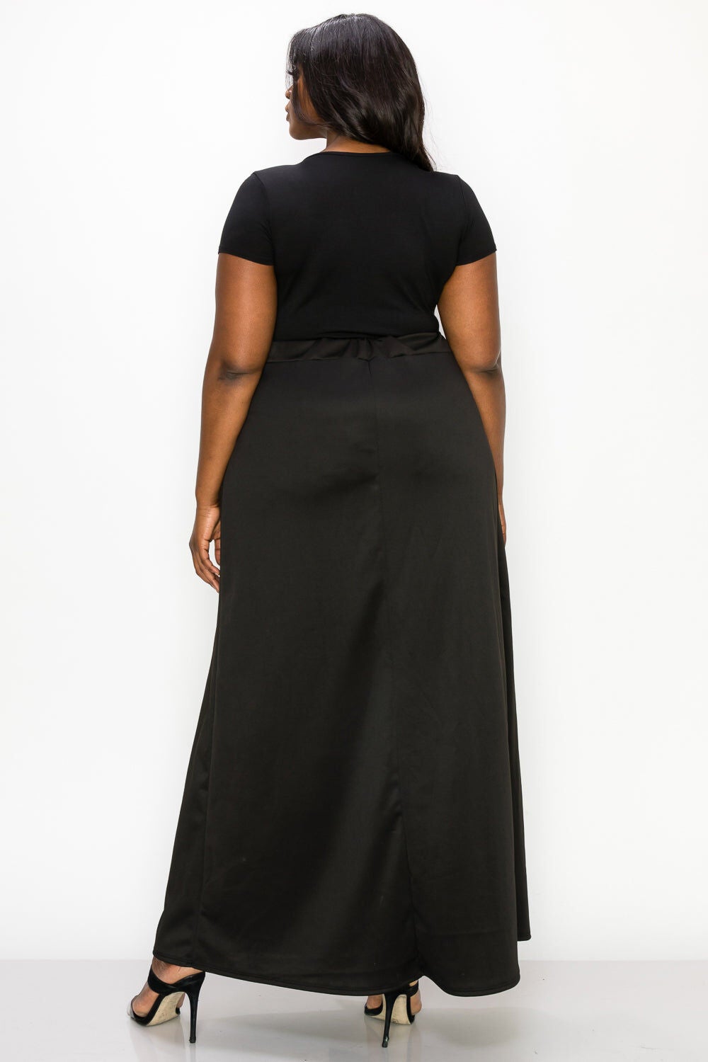KELSEY WRAP MAXI SKIRT, Black / Black, alternate image number 1
