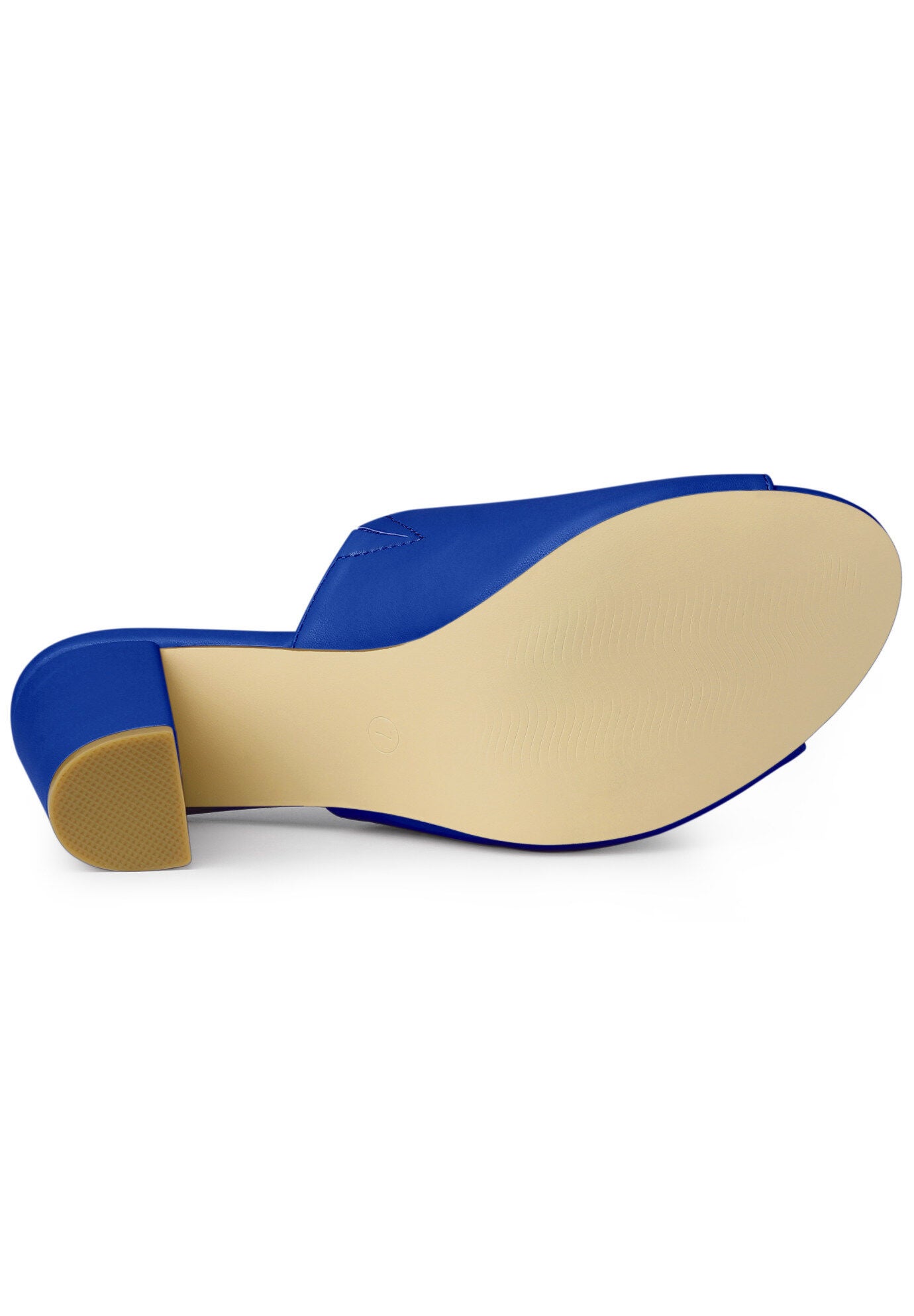 Slip On Block Heel Slide Sandals, Blue / Royal Blue, alternate image number 4
