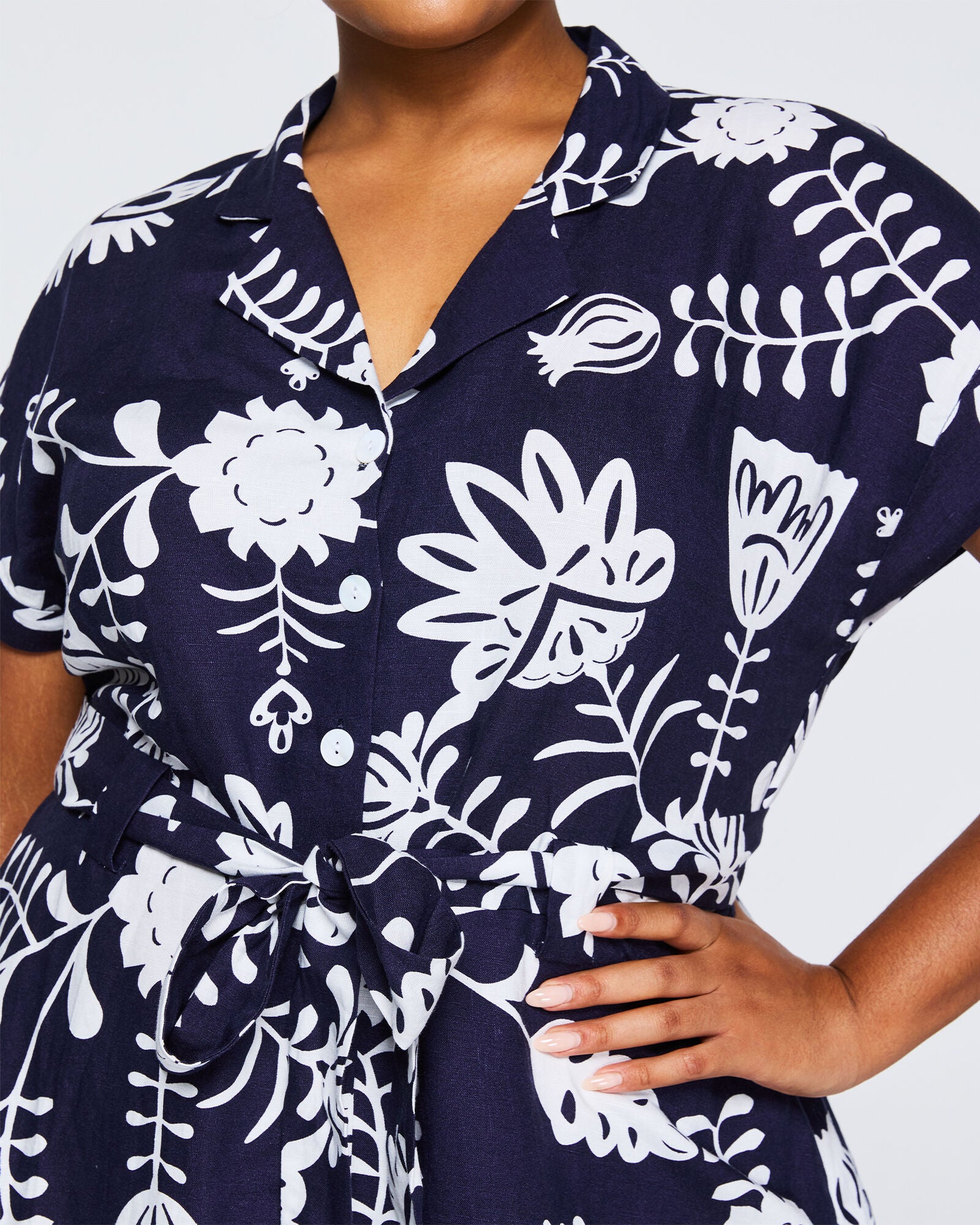 Belize Shirt Dress, Print / Navy, alternate image number 3