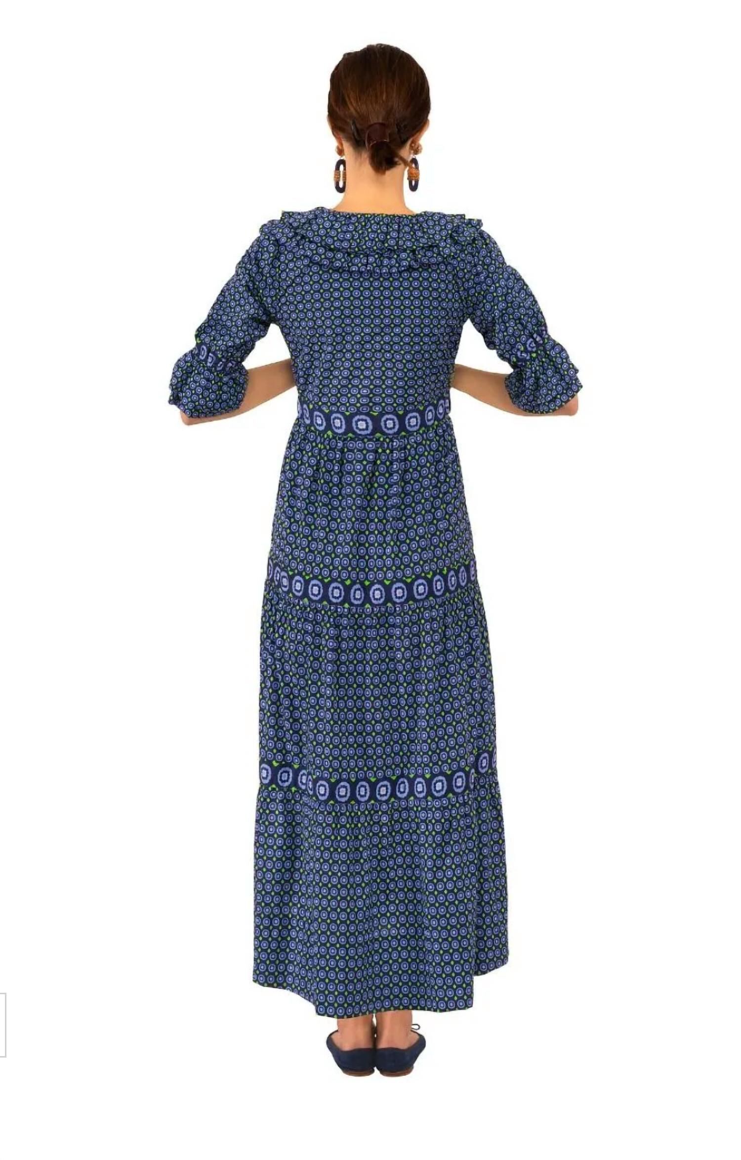 POSH FOULARD MAXI DRESS IN NAVY, Navy / Navy, alternate image number 2