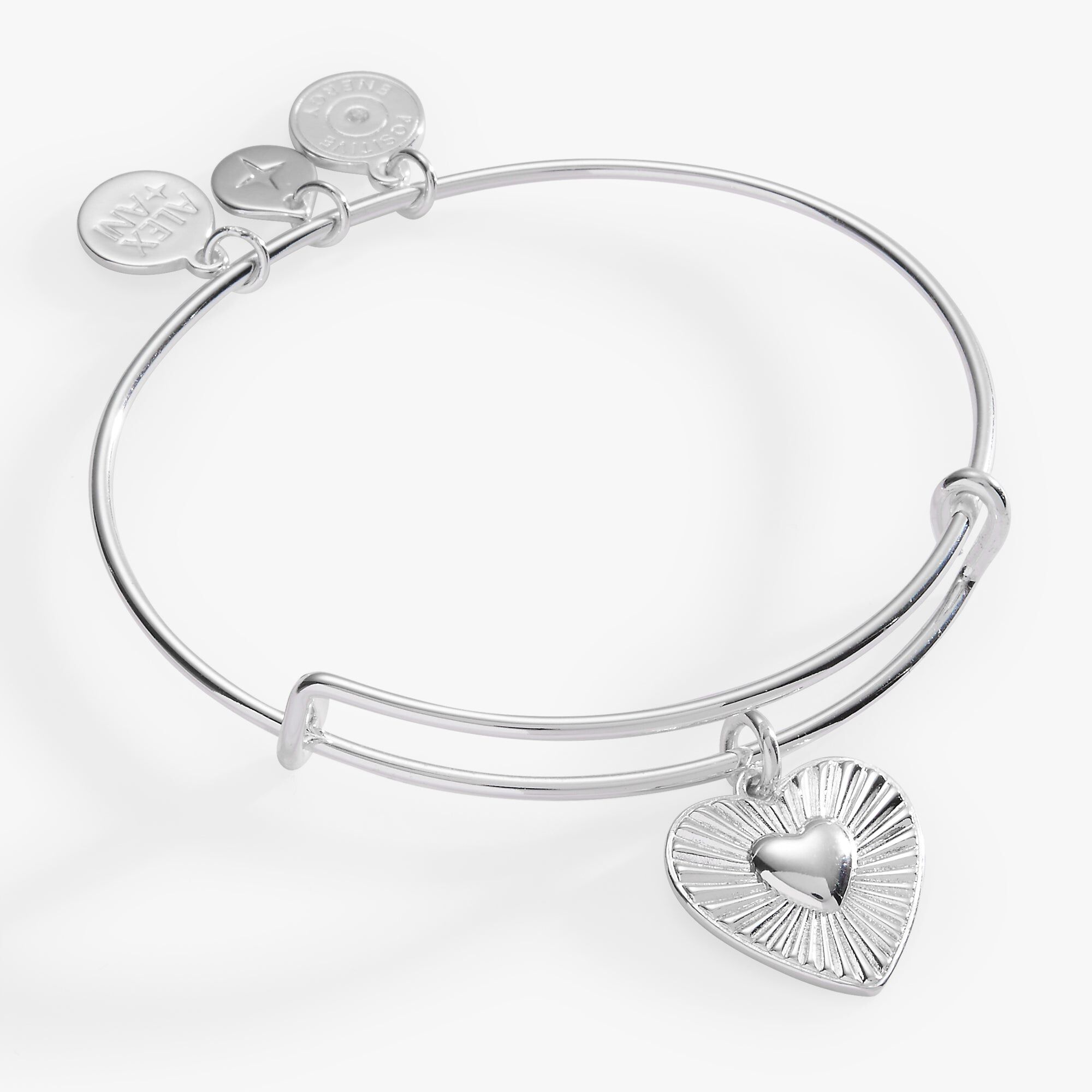 Heartburst Charm Bangle, Silver / Silver, hi-res image number 0