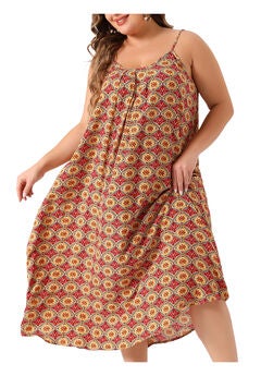 SPAGHETTI STRAP BEACH BOHEMIAN MIDI DRESS