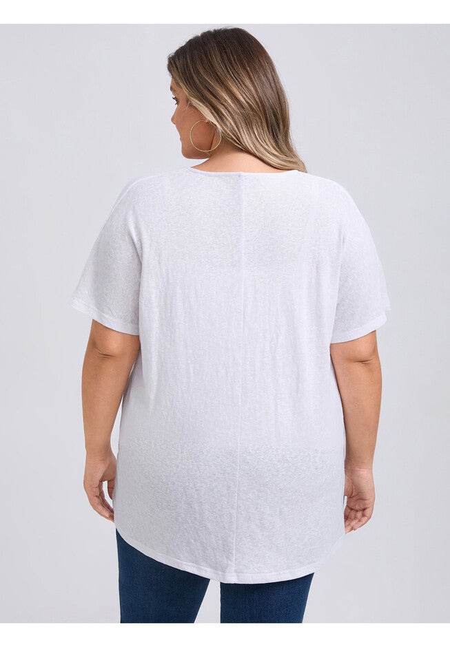 Open Front Short Sleeves Loose Fit Knit Solid Cardigans, White / White, alternate image number 1