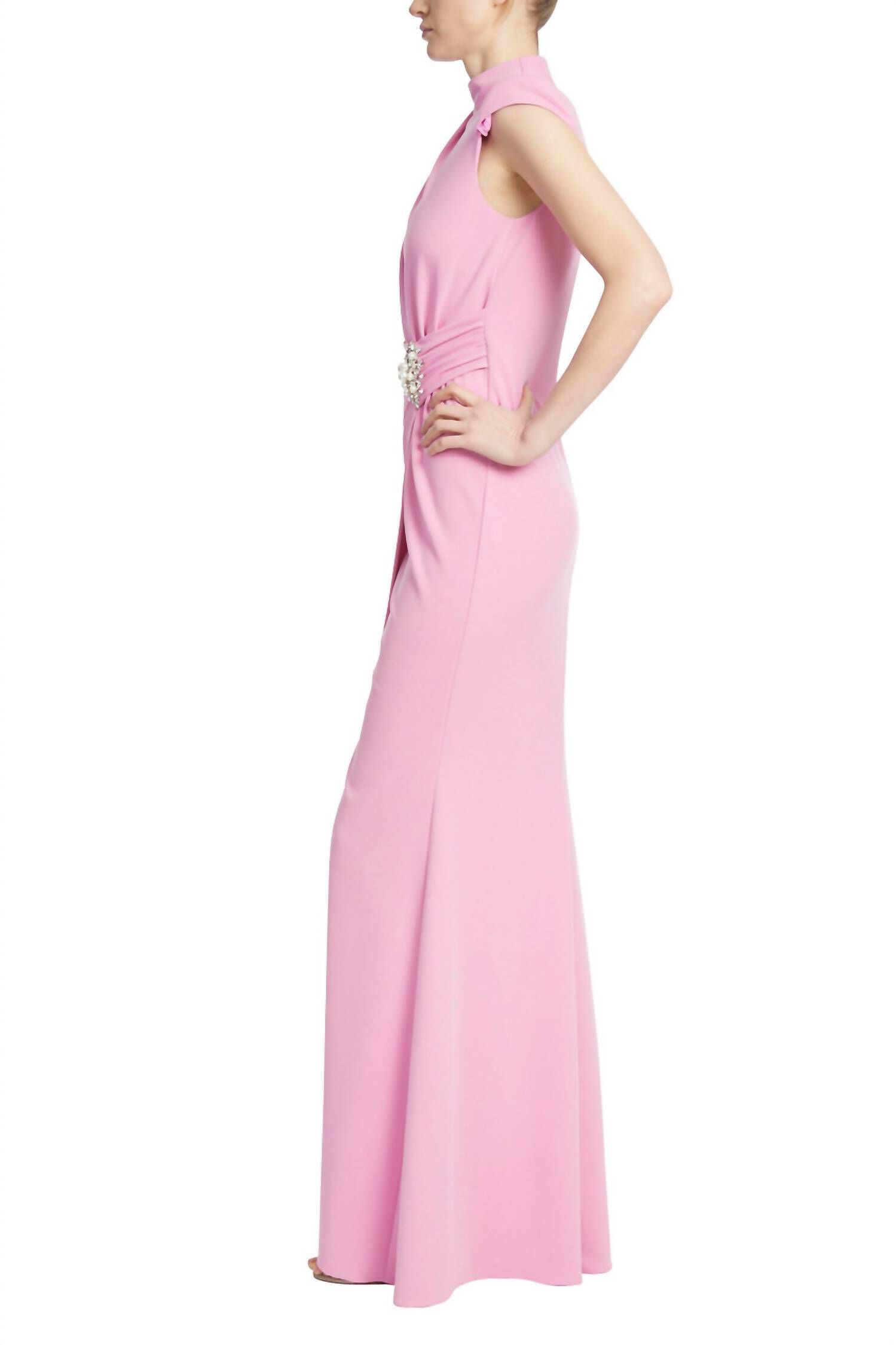 DRAPED WAIST GOWN, Bright Rose / Pink, alternate image number 1