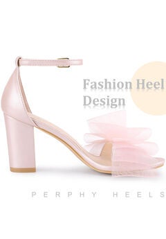 Bow Tie Ankle Strap Chunky High Heels Sandals