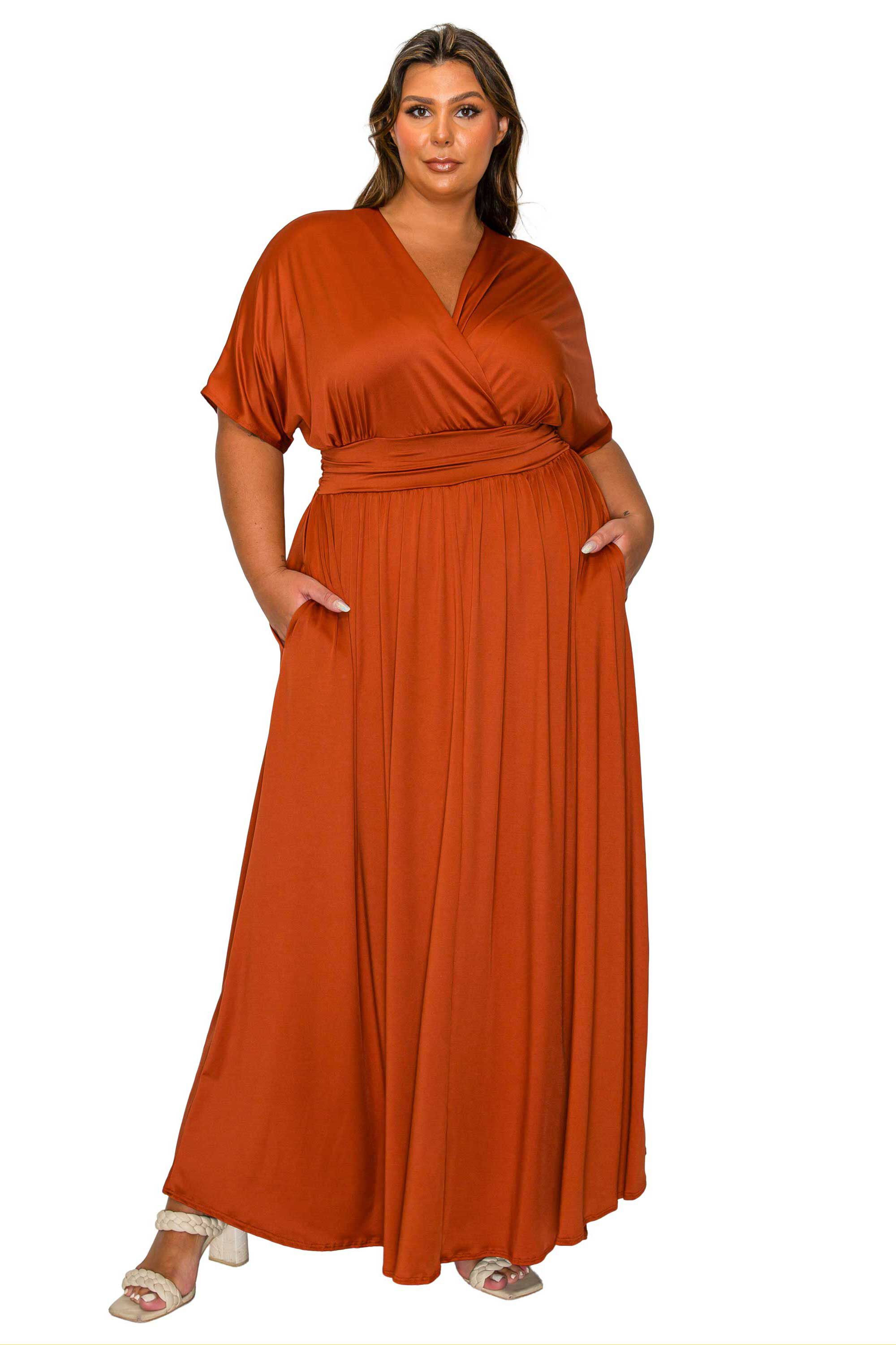 Raffi Pocket Empire Waist Maxi Dress, Rust / Rust, hi-res image number 0