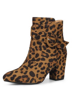 Faux Suede Block Heel Booties