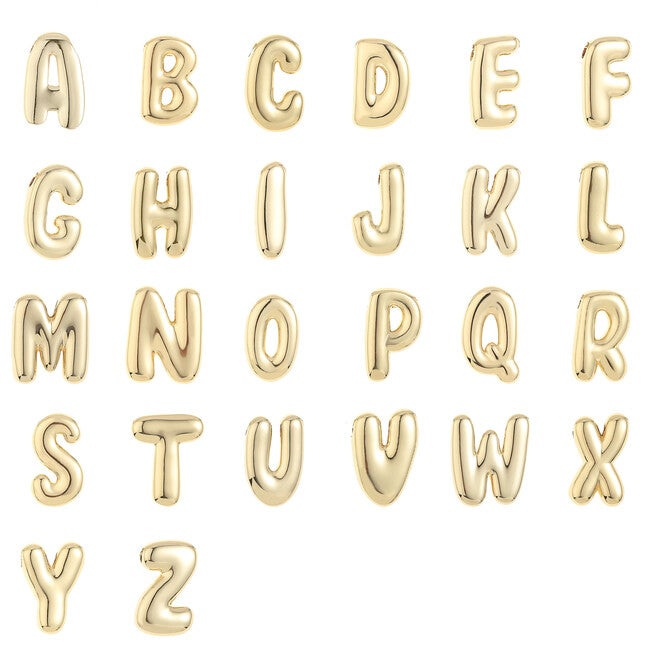 Large Balloon Initial Necklace, Gold / Gold, alternate image number 3