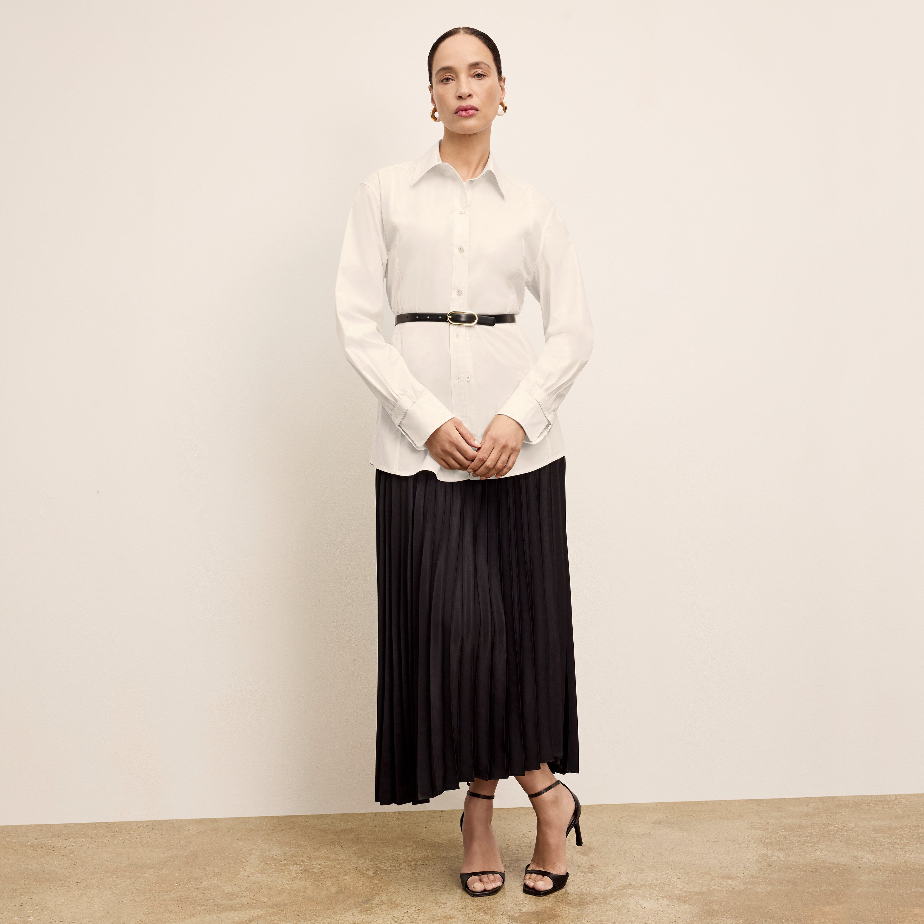 Bentley Al Fresco Shirt - Cotton Poplin, Eggshell / White, alternate image number 4