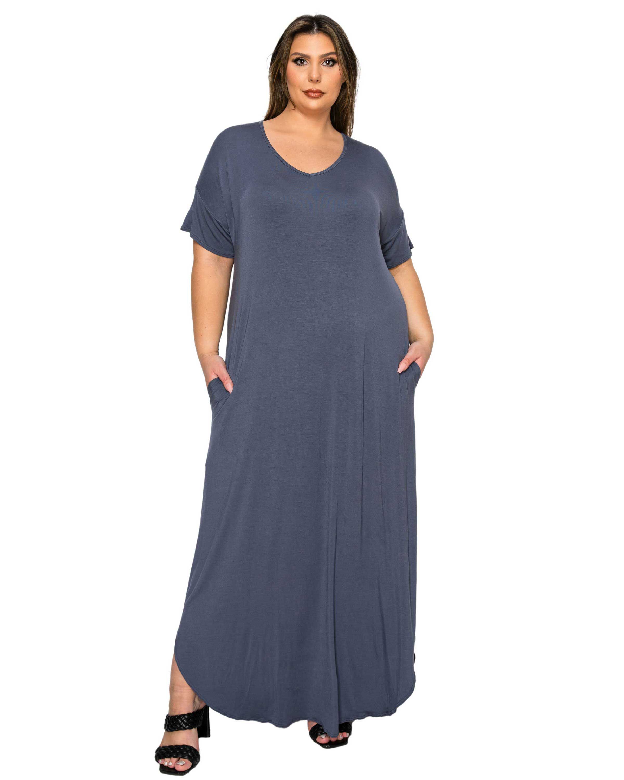 Scarlett Maxi Pocket Dress, Charcoal / Charcoal Grey, hi-res image number 0