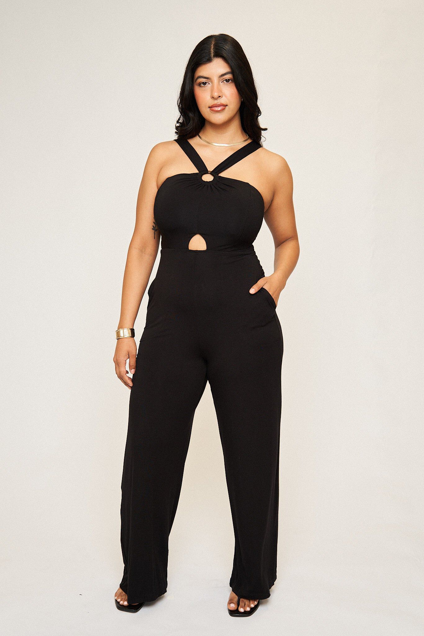 Julia O-Ring Buttersoft Jumpsuit in Rust, Black / Black, alternate image number 1