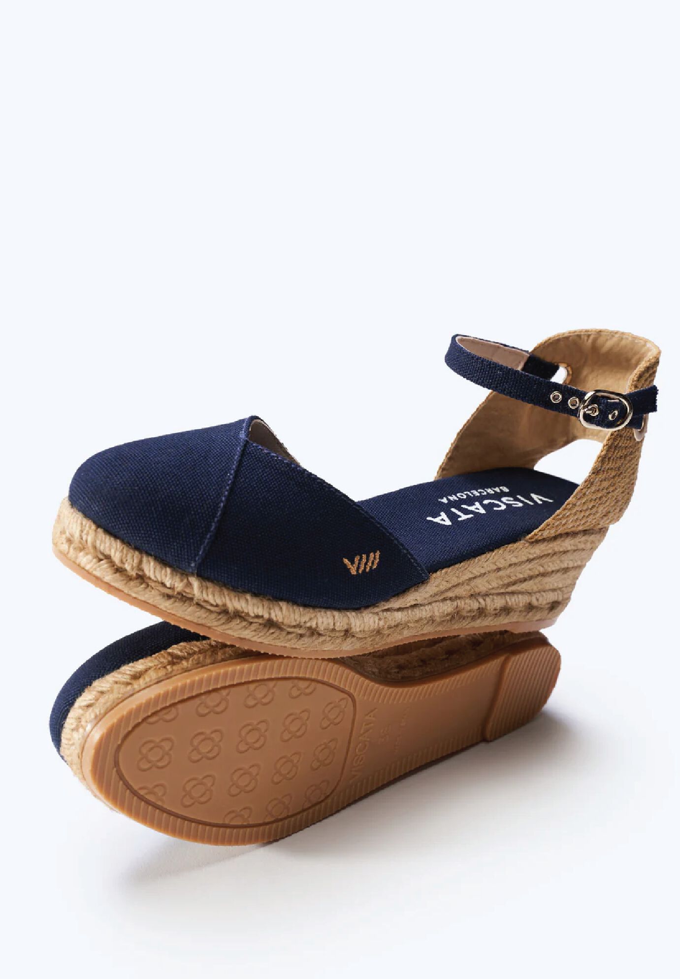 Pubol Canvas Espadrille Wedges, Navy / Navy, alternate image number 2