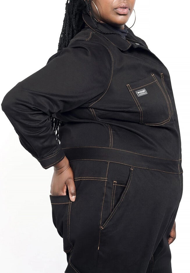 The Essential Long Sleeve Coverall, BLACK / Black, alternate image number 1