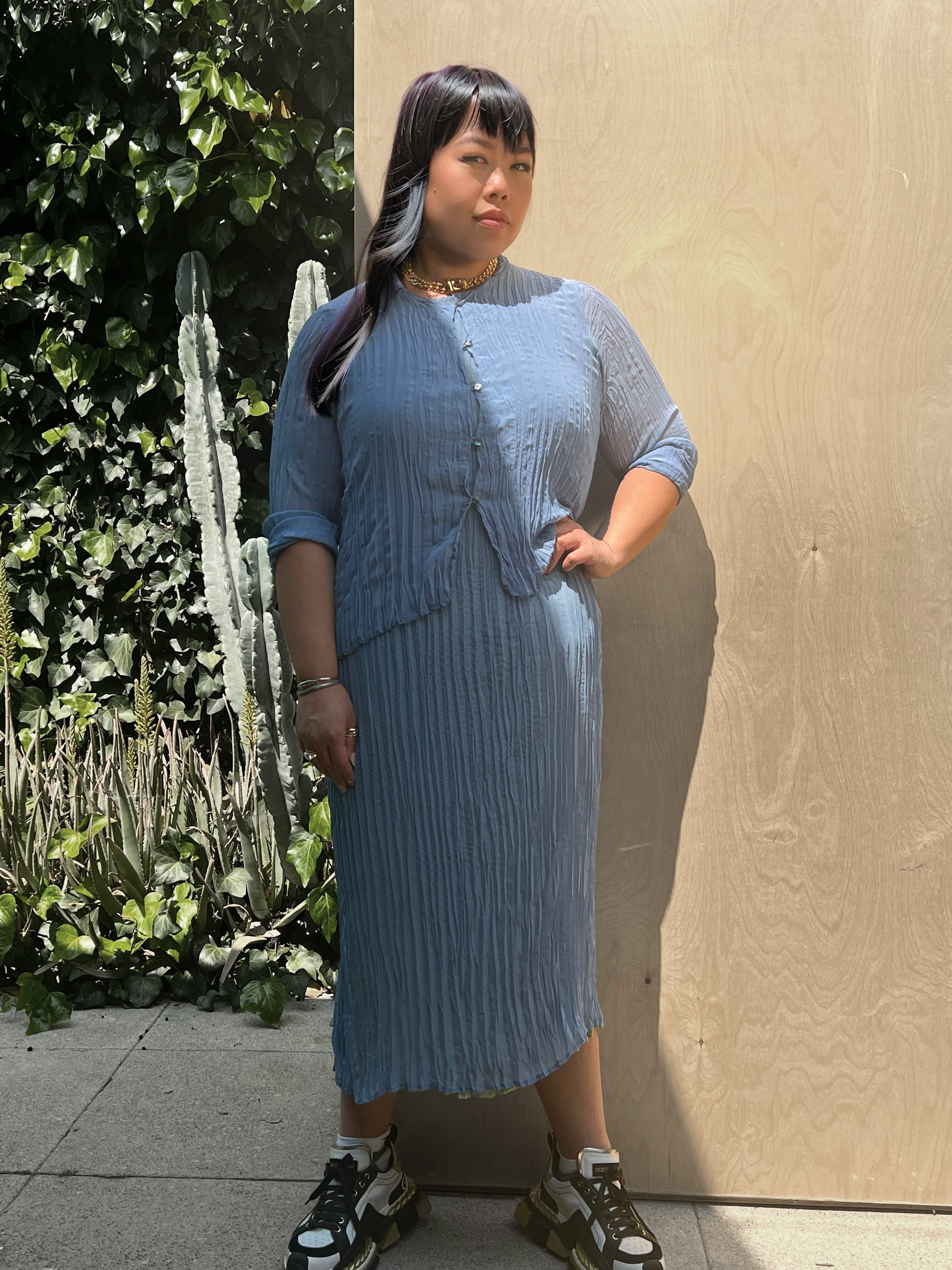 Maya Pleated Cardigan, DUTCH BLUE / Cornflower Blue, alternate image number 1