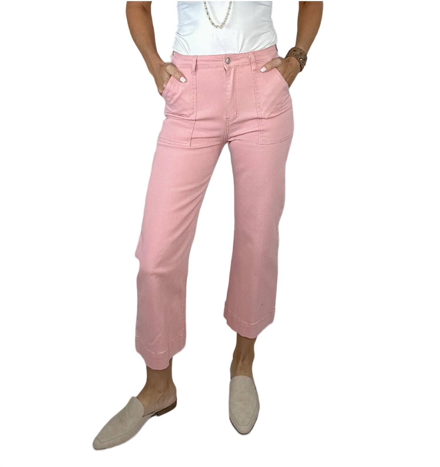 CLAIRE CROPPED CARGO PANTS IN PINK, Pink / Pink, hi-res image number 0