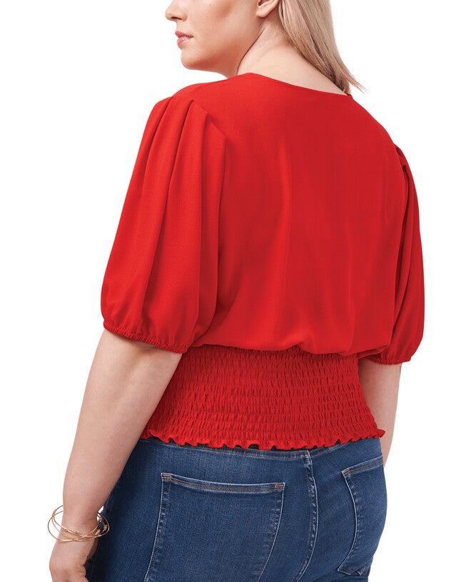 Kirsten Smocked Top, GOJI BERRY666 / Red, alternate image number null