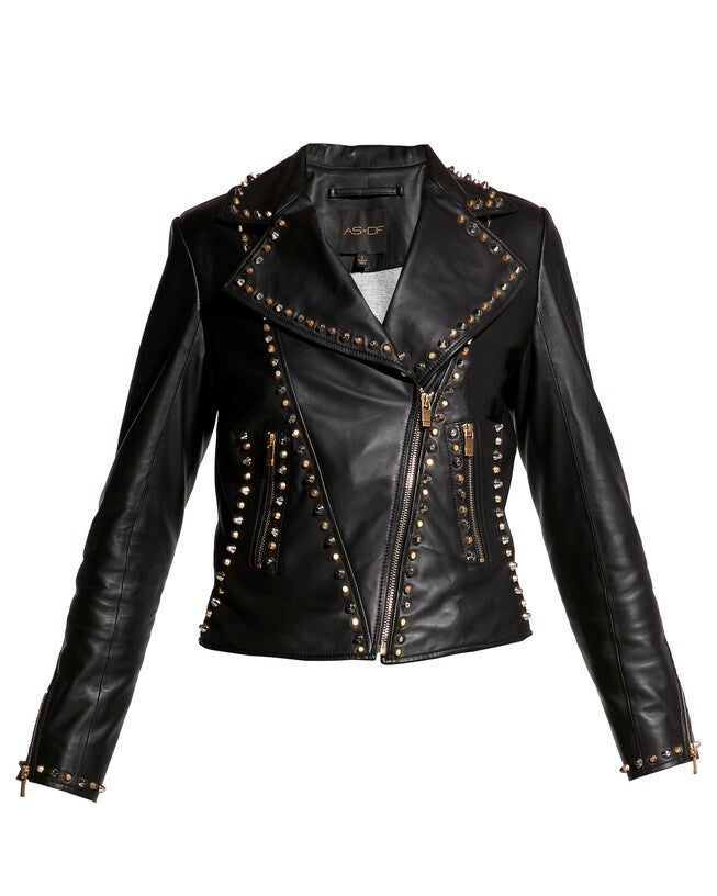 Stevie Upcycled Leather Jacket, Black / Black, hi-res image number 0