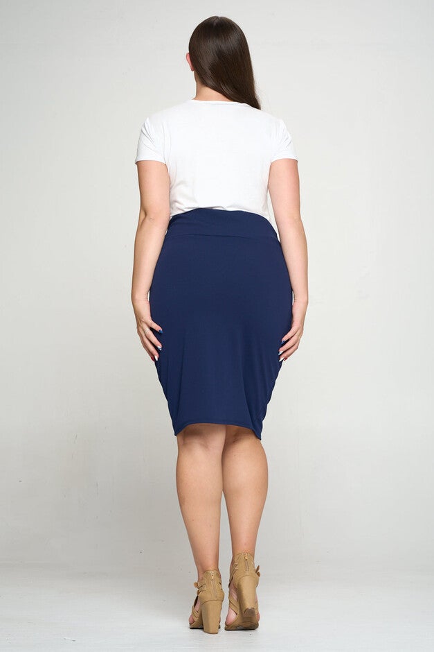 MOLLY PENCIL SKIRT, Navy / Navy, alternate image number 2