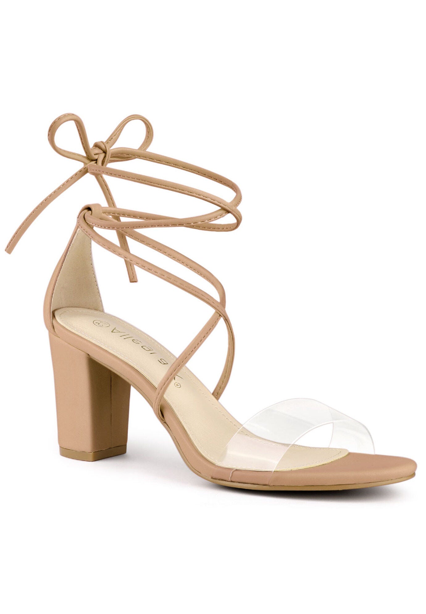 Clear Heel Block Heels Sandals Lace Up Heels, , hi-res image number 0